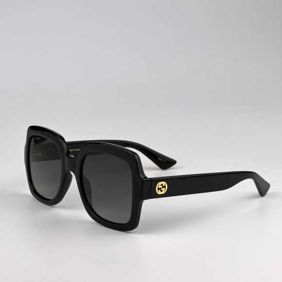 Gucci GG1337S 002 Sunglasses Shiny Black Gradient Gray Polarized Square Women main image 4